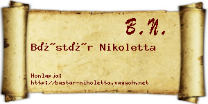 Bástár Nikoletta névjegykártya
